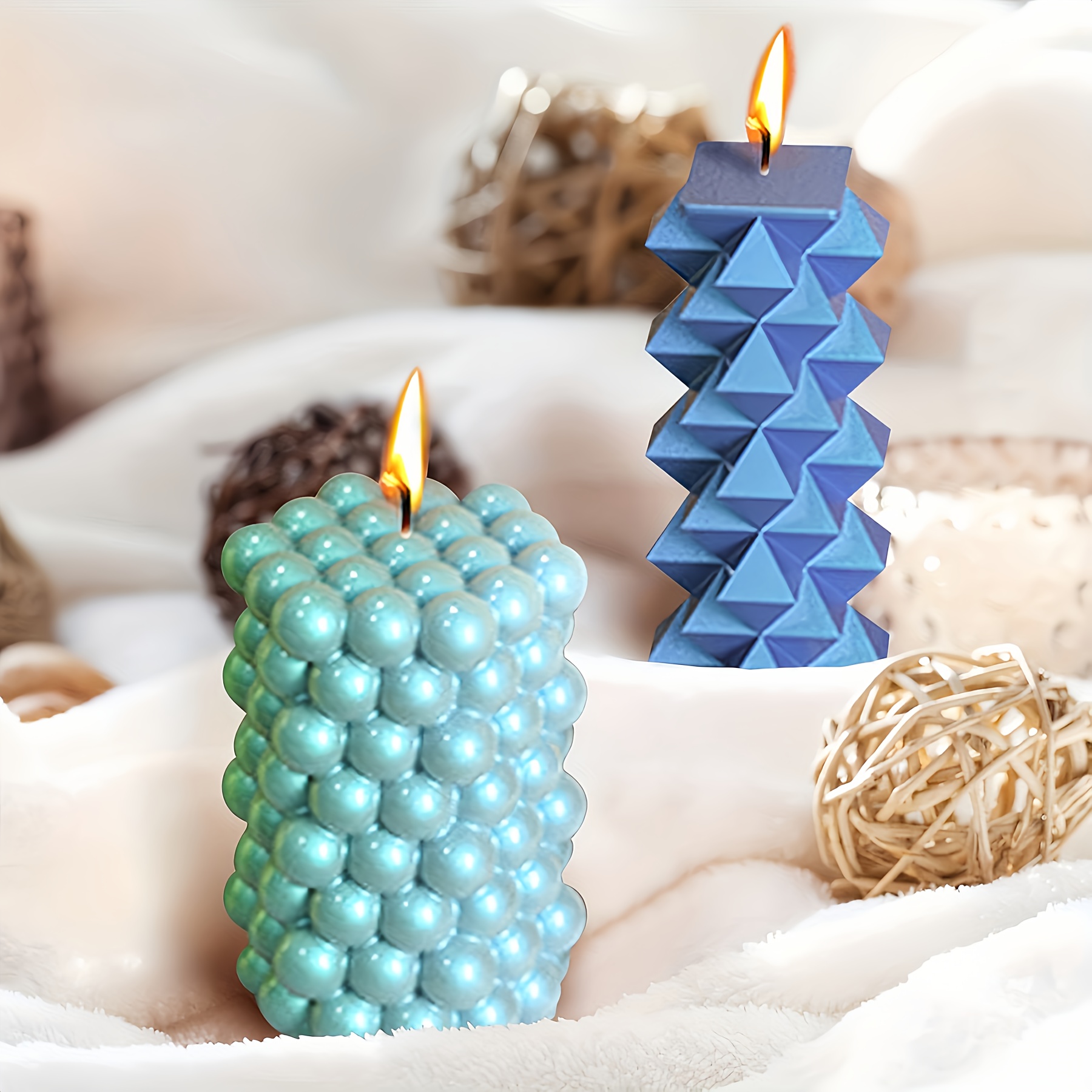 Molde Silicona Para Velas - 5 Piezas Cilíndricas - Para Hacer Velas, Jabón, Manualidades DIY