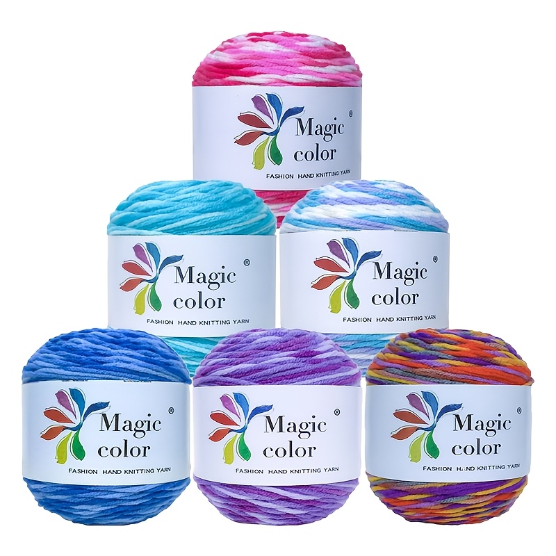 TEMU Ensemble de 6 pièces, 5 écheveaux de fil dégradé, fil acrylique de crochet pour tricot , adapté au crochet et au tricot de produits main, que