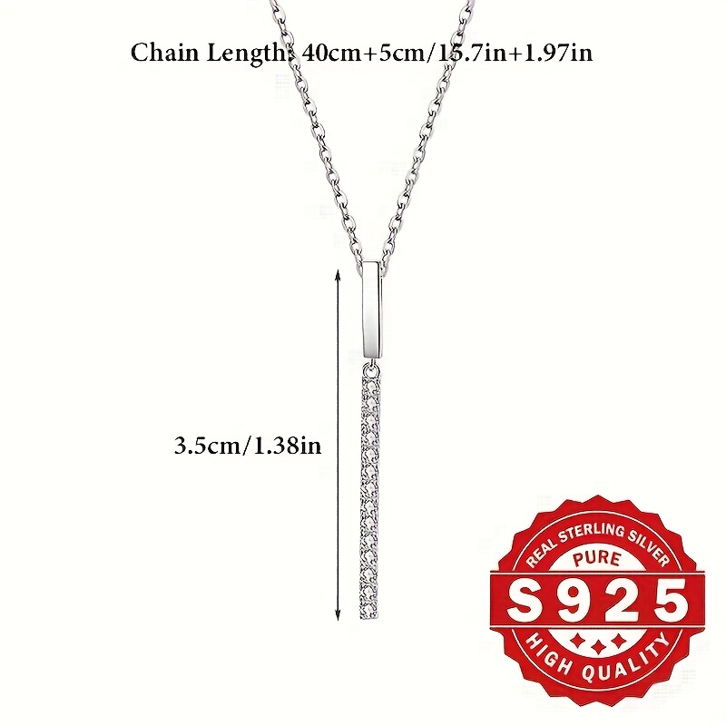 Women's S925 Silver Necklace with Zirconia Inlay