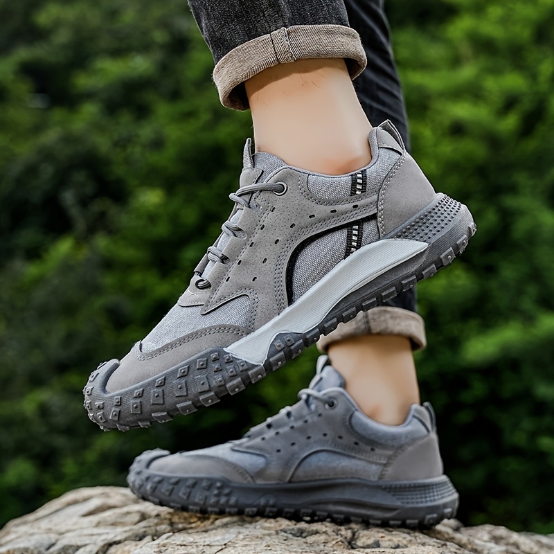 Men's New Fashion Trend Sneakers with Comfortable and Soft Inner Lining for Foot Protection, Upper with Lace-Up Design, Wear-Resistant Sole, Comfortable and Durable, Suitable for Outdoor Mountain Climbing, Work, Sports, and Casual Wear