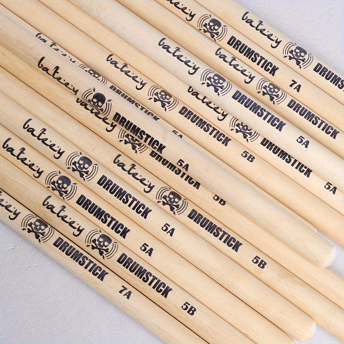 

Bateey Drumsticks 1 , Wood Pattern For Drumming, In 5a, 7a, And 5b - Uncharged Set Accessories