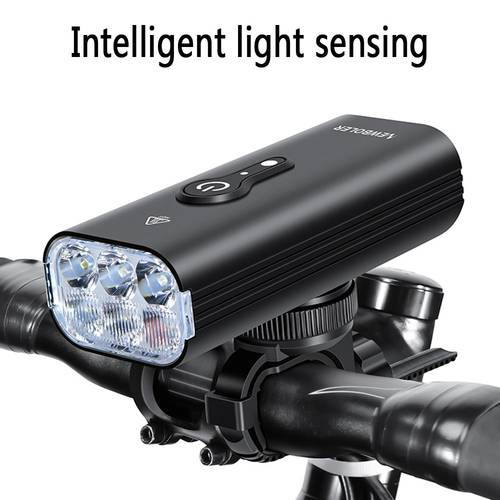 smart bicycle front light 10000mah bike light usb rechargeable mtb road beam flashlight