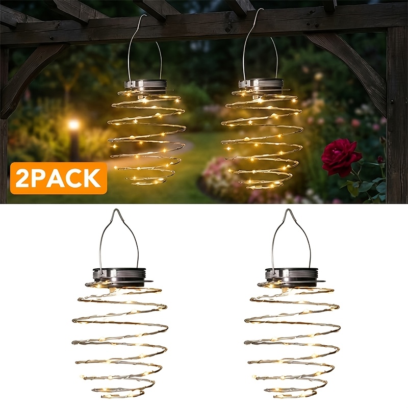 TEMU 2 Solar Garden Lanterns, 16 Led Outdoor Cast Iron Hanging Outdoor Lights, Solar Energy, Are Suitable For Fences, , Walls, Gardens, And . Are