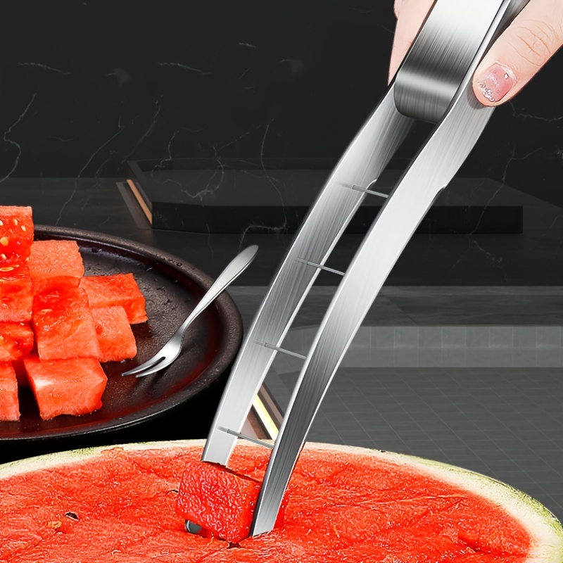 

1pc Watermelon Cube Cutter - Stainless Steel And Melon For Easy, Fast, And Safe Cutting, Kitchen Gadget And Accessory