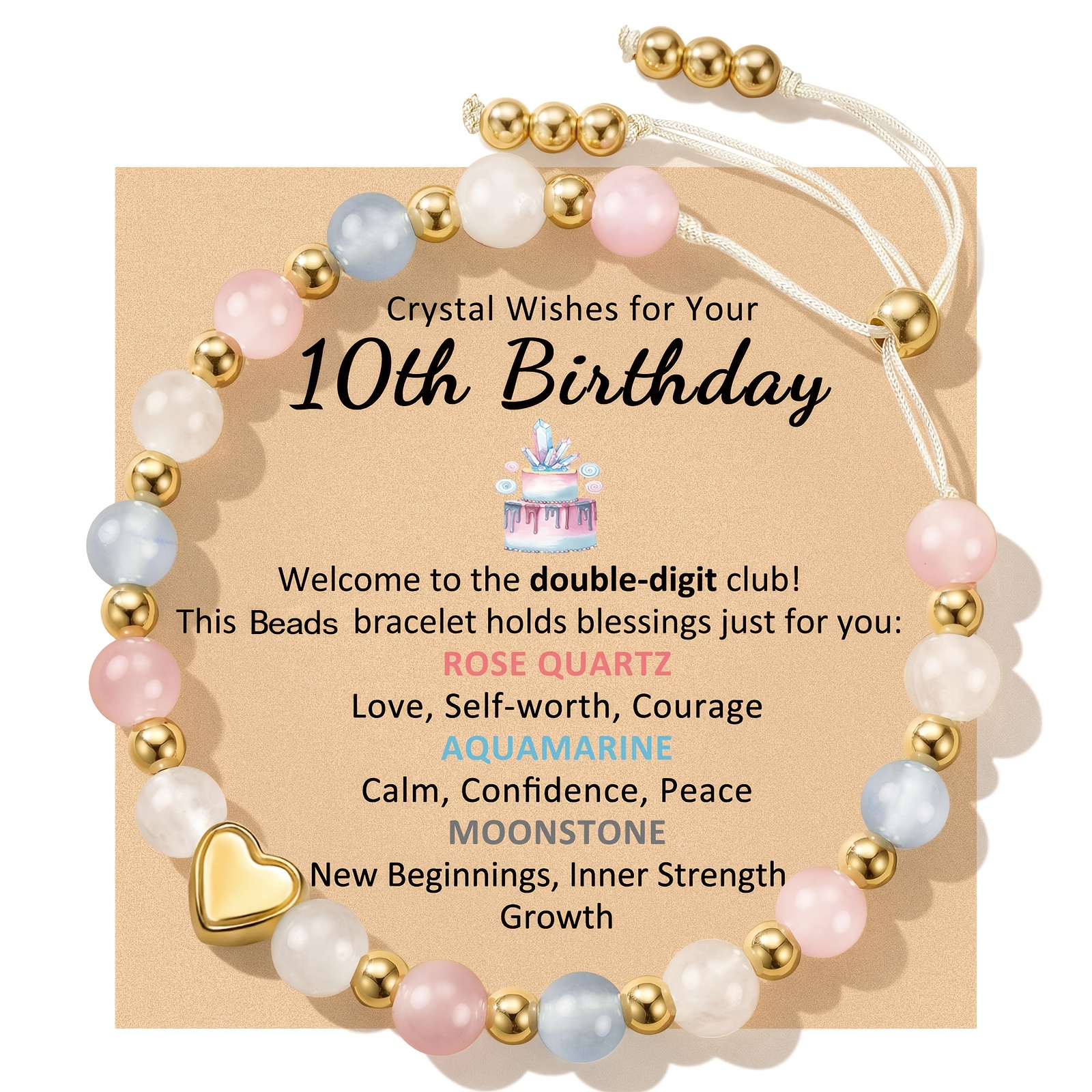 TEMU 1pc Birthday Gifts For Woman Bracelet 16 Year Old Birthday Gift Idea Adjustable Beaded Bracelet Sweet 16 Presents For Daughter Granddaughter