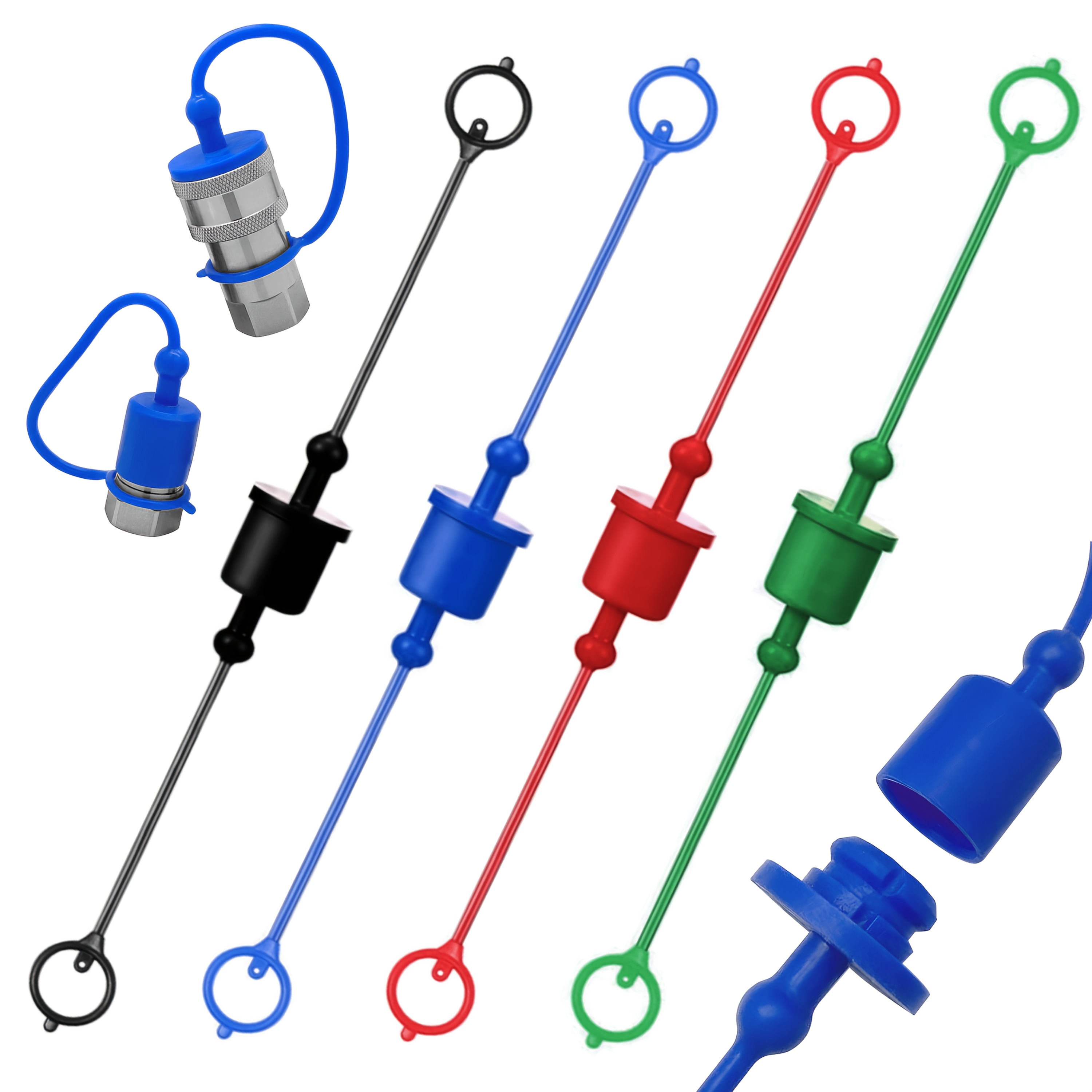 TEMU 4 Sets 1/2" Hydraulic Quick Coupler Dust Kit, Iso 7241-a & Iso 5675 Compatible, Quick-release With Locking Ring, For Agricultural & Industrial