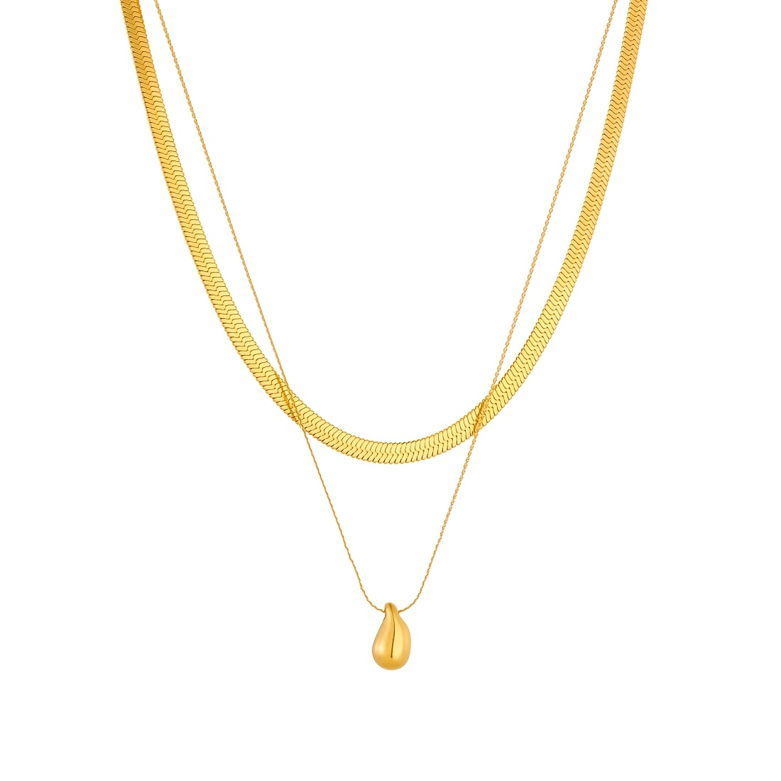 Women's Snake Bone Chain Double Layer Stackable Necklace
