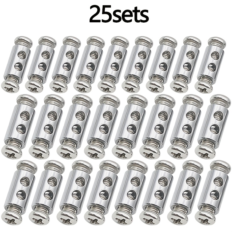 TEMU 25 Sets/5 Sets Clips de câble à double trou, boucles de câble réglables, dispositifs de fixation, accessoires de suspension et de fixation,