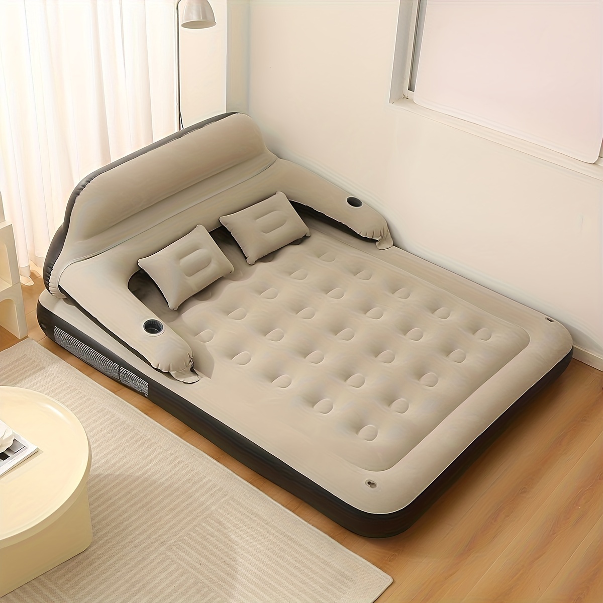 

1pc Air Mattress Inflatable Bed With Headboard And Pillows, Blow Up Couch Sofa Bed, Air Bed For Indoor/outdoor