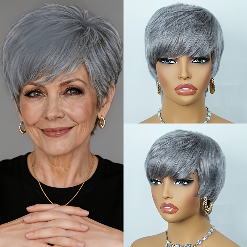 Image of Women's Brazilian Wig - Short Straight Layered Hairpiece With Natural Looking For Daily Wear & Parties, Comfortable , - Cosplay Carnival & Valentine's Day & Salt &