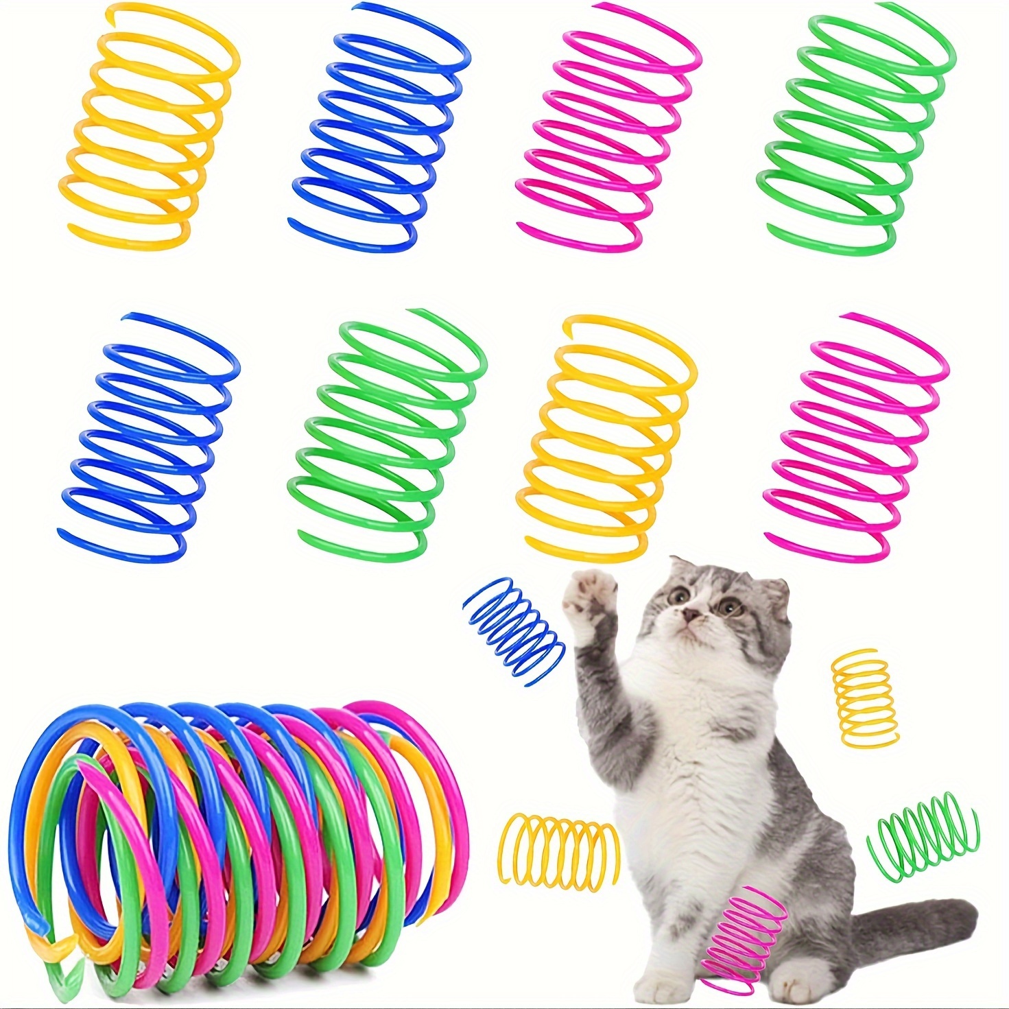 

Cat Toys, 30 Pack Cat Spring Toys For Indoor Cats, & Plastic Spring Coils Cats To Swat, Bite, Hunt, Interactive Toys For Cats And Kittens