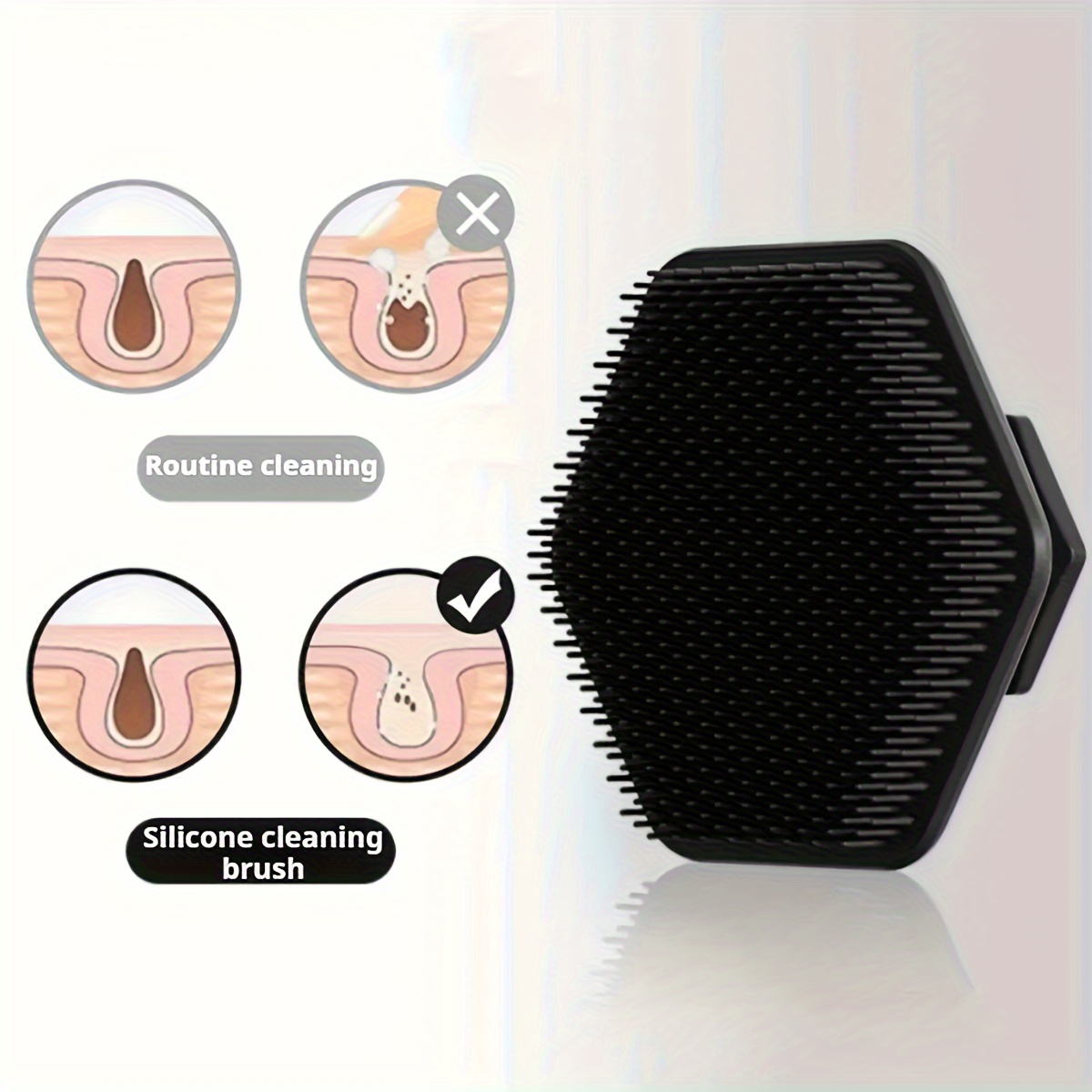 1pc Portable Silicone Beard Cleaning Brush, Foam Brush for Removing Dandruff, Suitable for Men'S Use