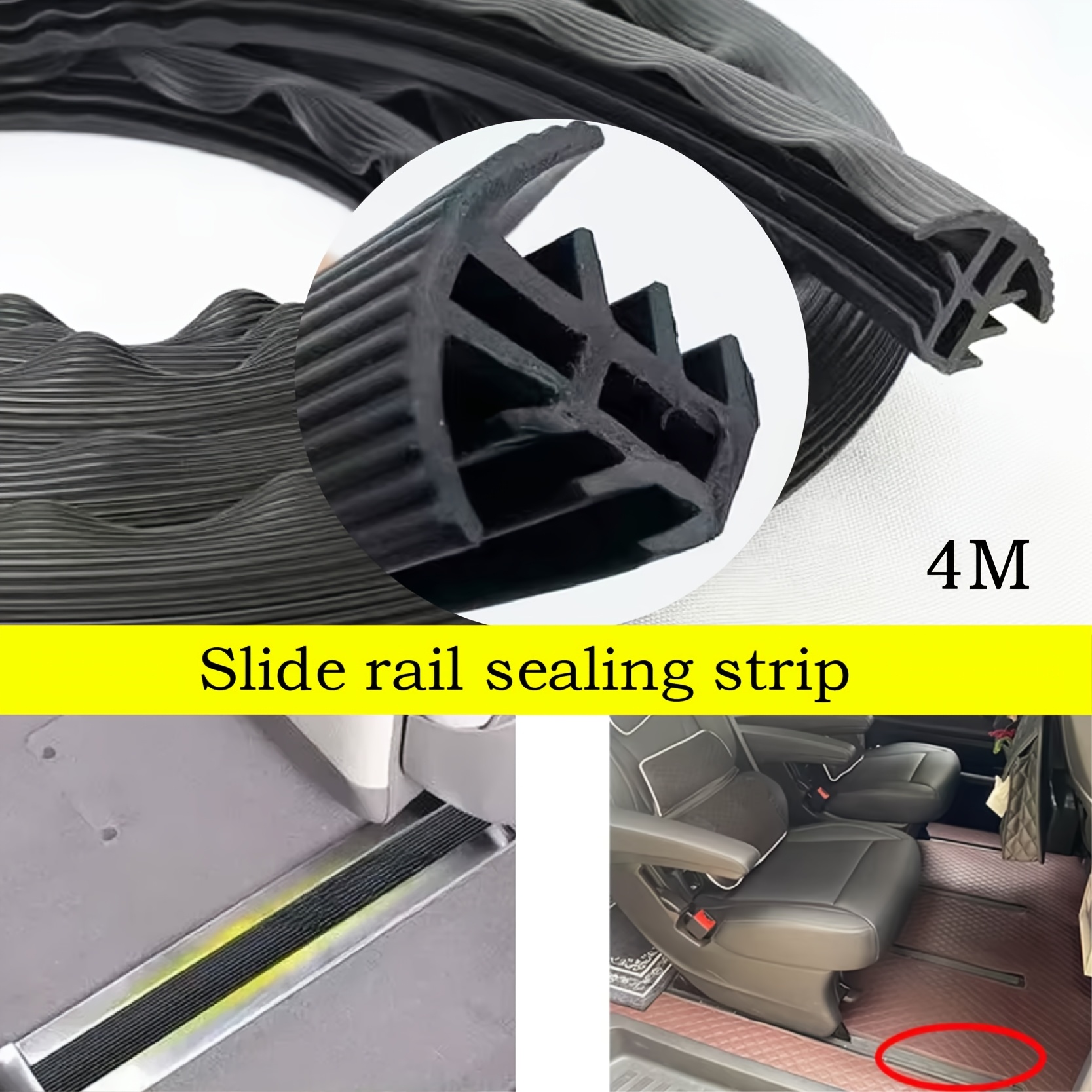   floor track   kit 4m high quality rubber sealing strip flexible automotive modification part with sleek trim