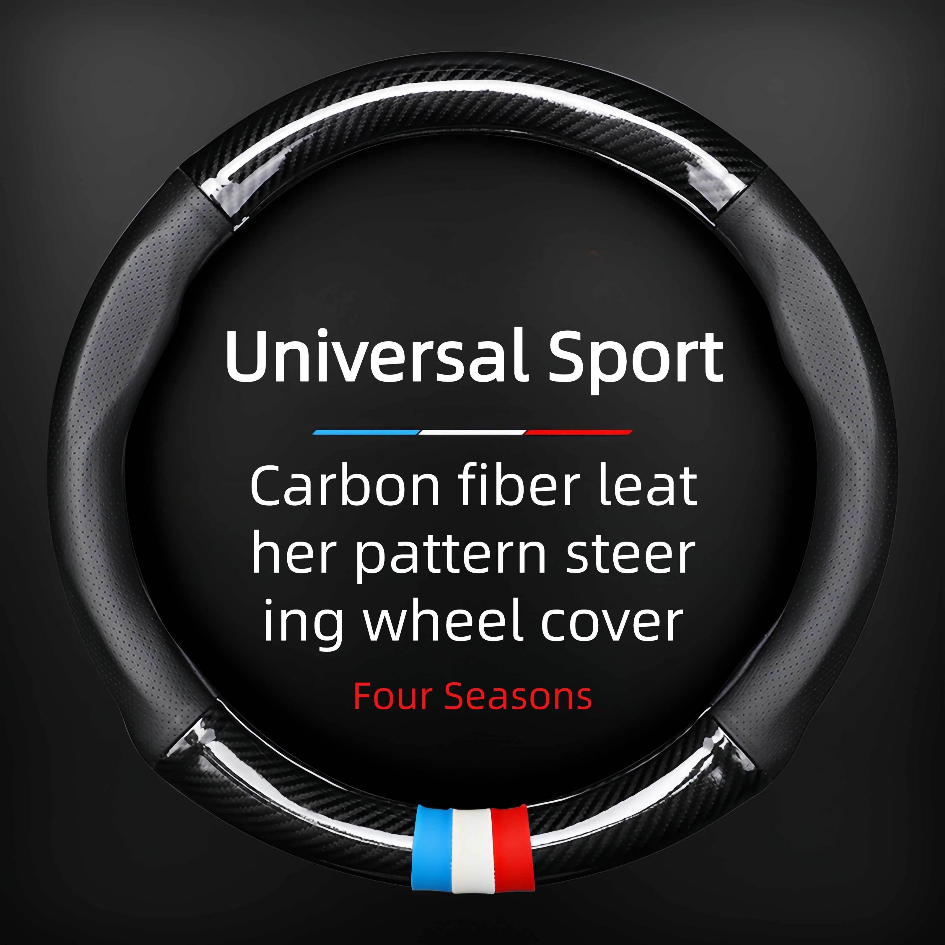 

Car Universal Fiber Pu Leather Pattern Steering Wheel Cover, Suitable For Volkswagen For Hyundai For 4 Seasons Universal Non-slip Cars