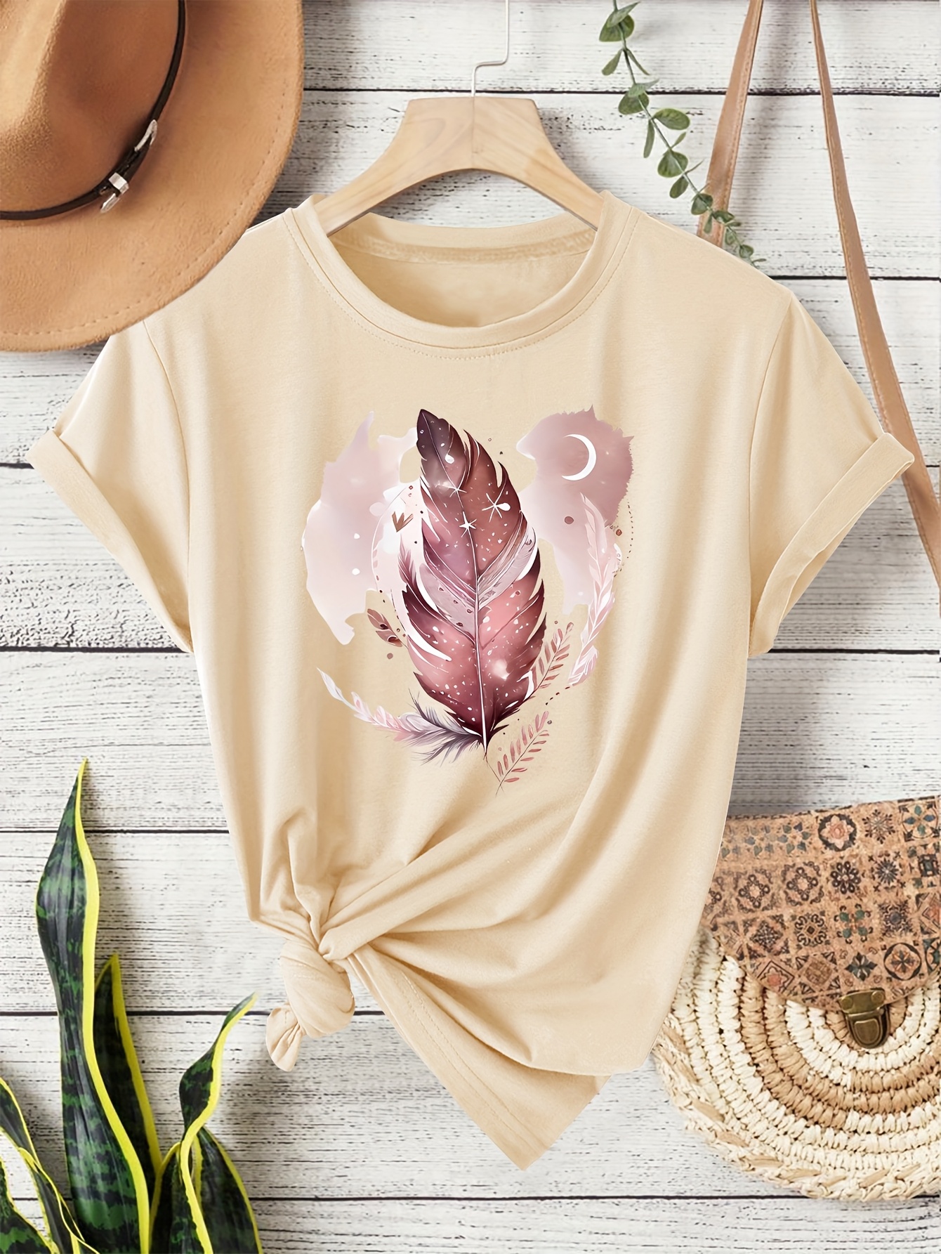 T-shirt vintage mexicain pour femme - T-shirt décontracté à col rond et  manches courtes avec un design vif rose et blanc, parfait pour * l'été,  l'automne et l'hiver, image size:800x1066