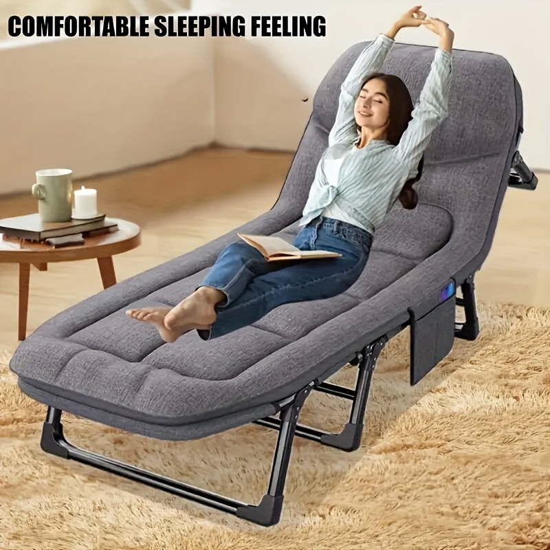 1pc 70in extra large foldable outdoor camping bed camping bed with mattress portable foldable guest bed heavy duty sleeping bed with tote bag   for field court rink valentines day mothers day gifts