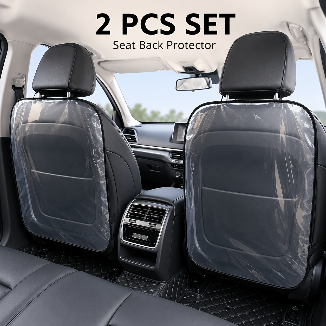 TEMU 1/2 pièces Tapis -coups de pied pour de siège de voiture, Protecteur de de siège en PVC transparent, Coussin de pour de siège , Pare-coups de