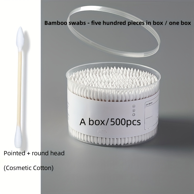 100pcs/500pcs Premium Bamboo Makeup Swabs - Gentle Cosmetic For Eyebrows, Eyeliner & Detail Cleaning | Buds, Chemical-free Beauty Tools