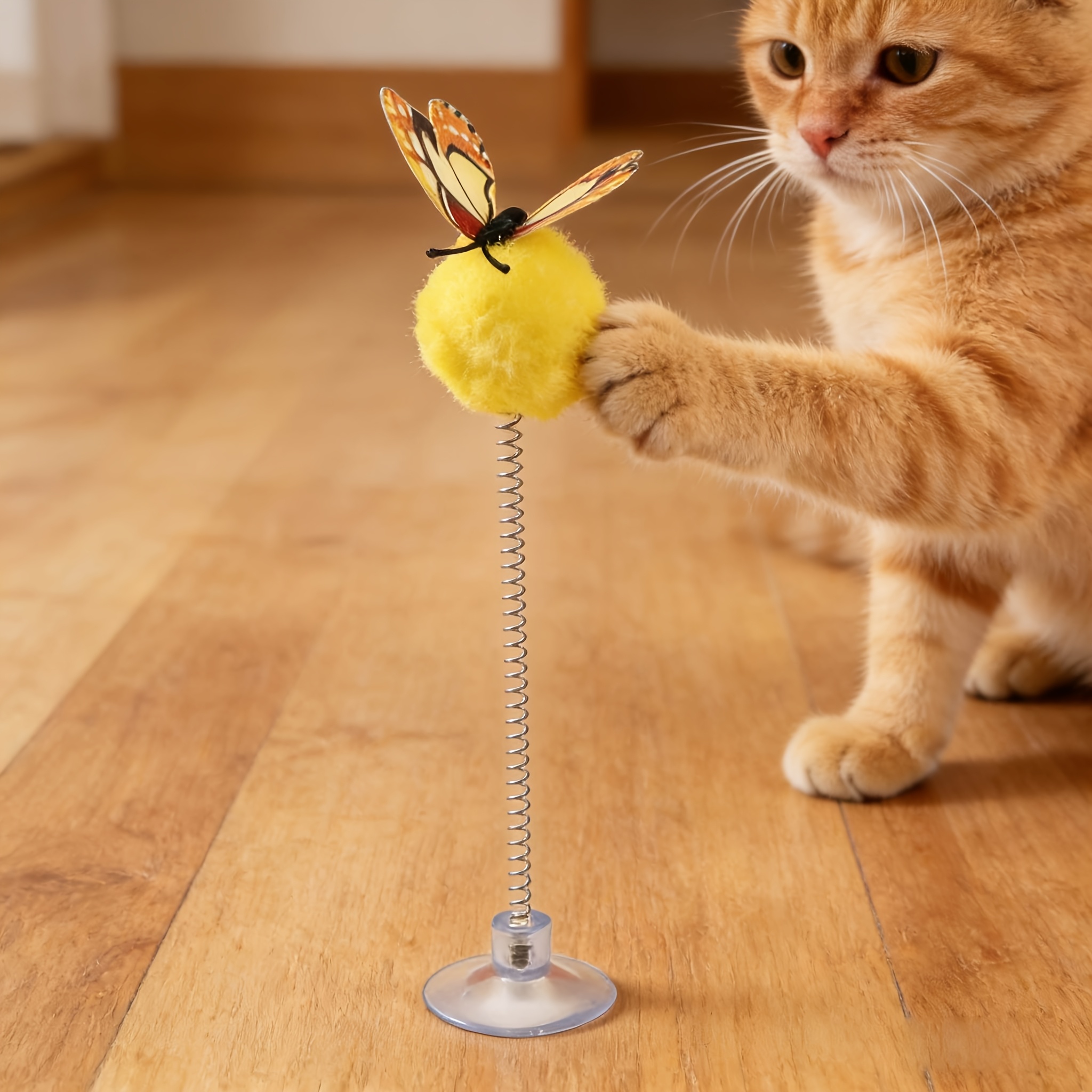 3pcs Butterfly Interactive Cat Spring Ball Toys