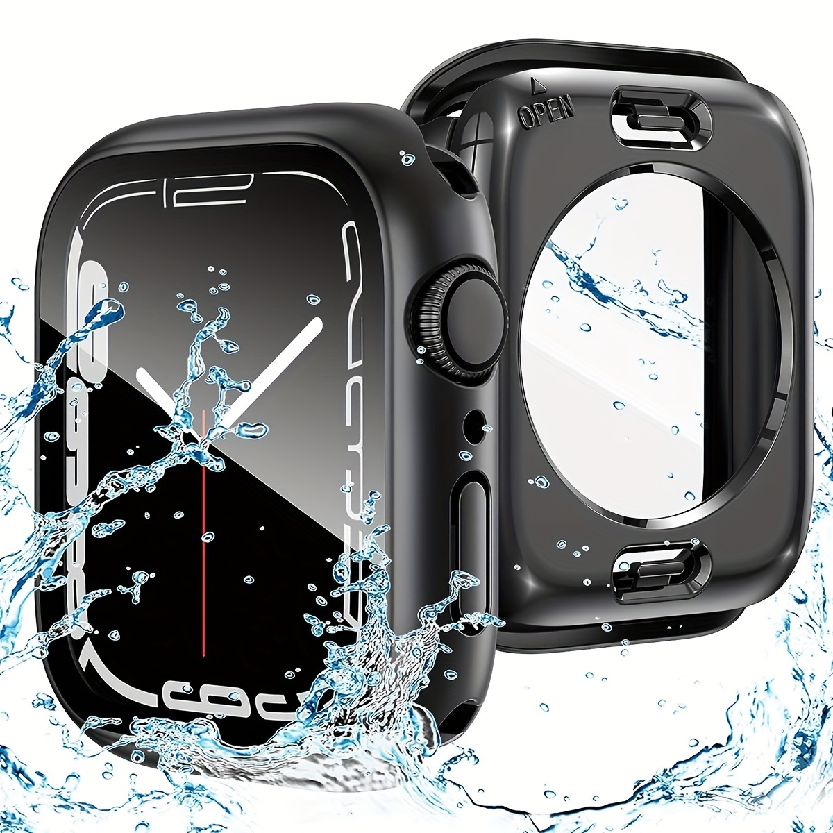TEMU 1 pz Custodia per , anti-caduta 2-in-1 ultra in vetro temperato per lo , custodia per orologio, per Apple Watch 40/41/42/44/45/46/49 mm, per