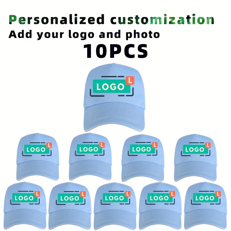 TEMU [custom-made Item] 10pcs Personalized Custom Hats, Team Customization , Lightweight And Breathable, Suitable For Team Wear And Daily Casual Wear