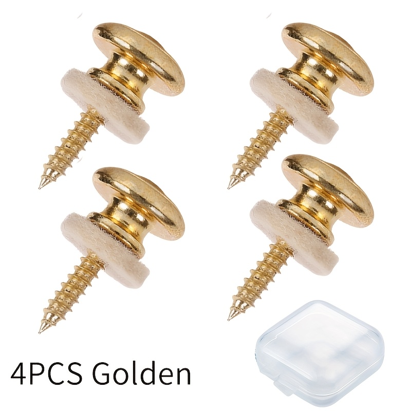 TEMU 4pcs Mushroom Head Wool Padded Guitar Strap Pins, Guitar Accessories, Folk Guitar Strap Buckles, Electric Guitar And Strap Pins, Strap Buttons,