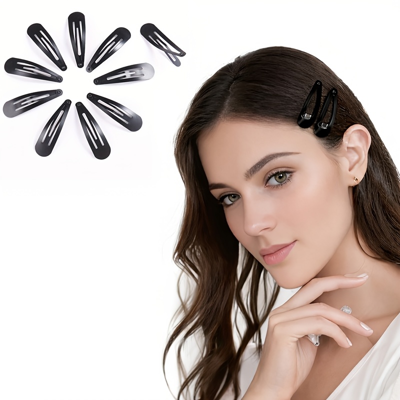 10/25/50/100 stück stilvolle schwarze wasserfall haarspangen | rutschfeste metall haarspangen mit schnappverschluss für einfaches frisieren, haarverzierungen mit sicherem halt, robustes design und vielseitig einsetzbar