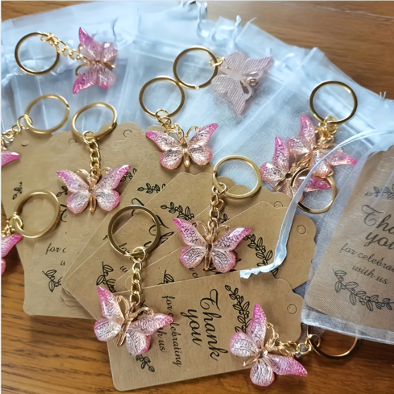 TEMU 36pcs Set Keychain For - Gradient Color Charms With Round Ring Clasp, Elegant Layering Key Ring Accessory, Bulk Pack For Parties Weddings Birthdays (decorative Gift Set)