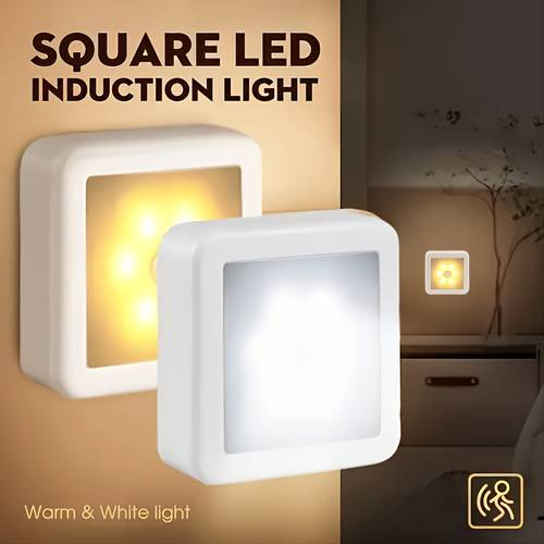 . led nachtlicht mit bewegungsmelder für badezimmer, nachttisch, flur, gang, toilette, treppenhaus schrank – intelligenter pir, einfach zu installieren, smart light