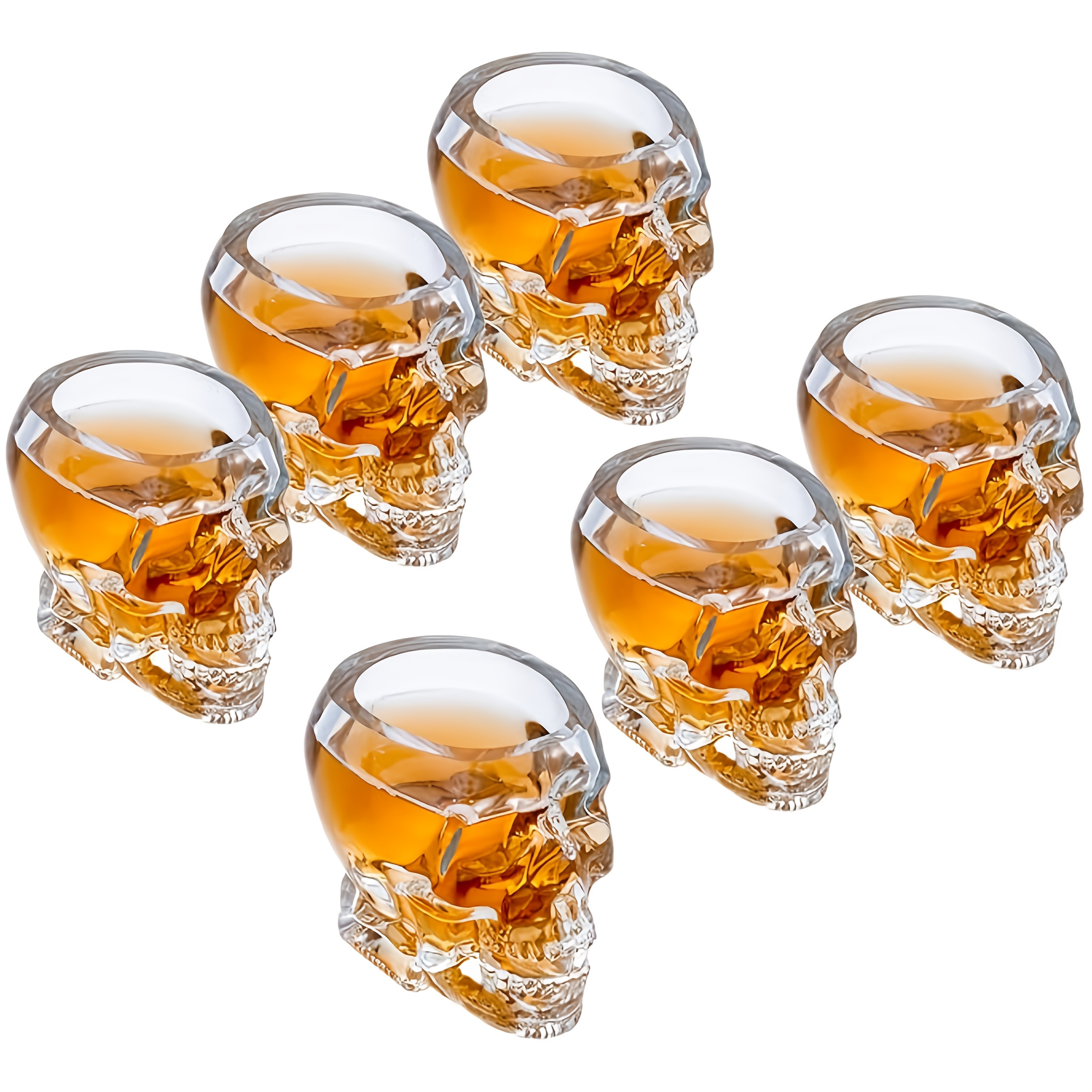 6pcs Shot Glasses - 2.8 Oz (. 79.4g) Transparent Glass Novelty Drinkware, Ideal For Halloween Parties, Bars, And Home Decor - 3d Design