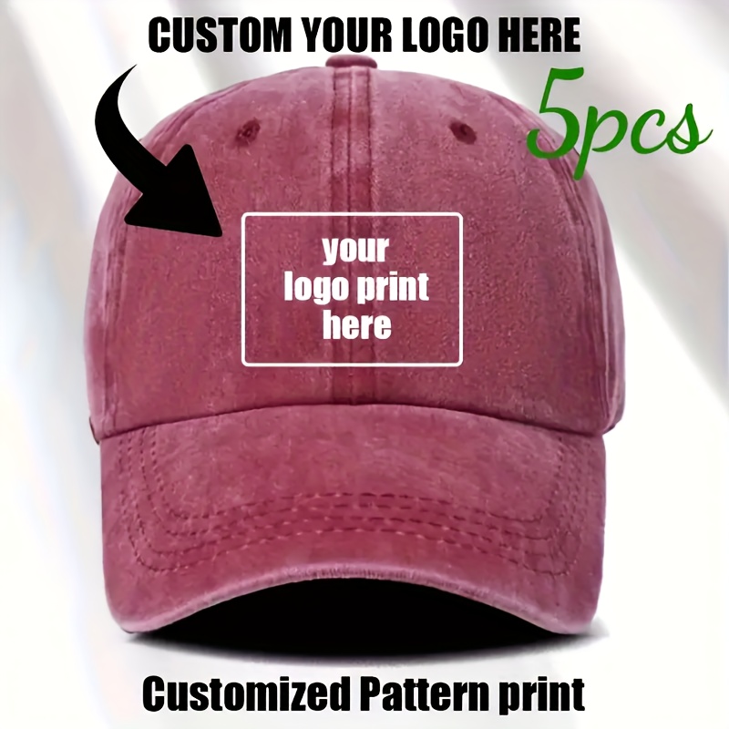 5pcs Adjustable Unisex Baseball Caps for Custom Logo