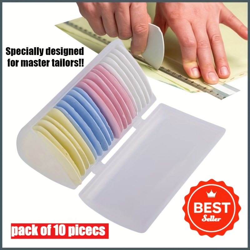 10pcs Erasable Fabric Tailor Chalk Set, Multicolor Sewing Pattern Marking Tool, Clothing Patchwork DIY Needlework Accessories in Box