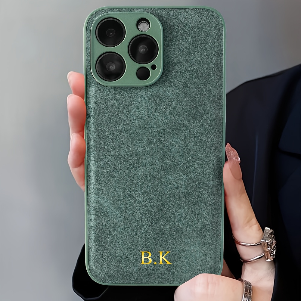 TEMU Phone Case - Personalized Customized Diy Name Initials Engraved Letters Phone Case Compatible With Iphone 16 15 14 13 12 11 Pro Max Luxury Korea