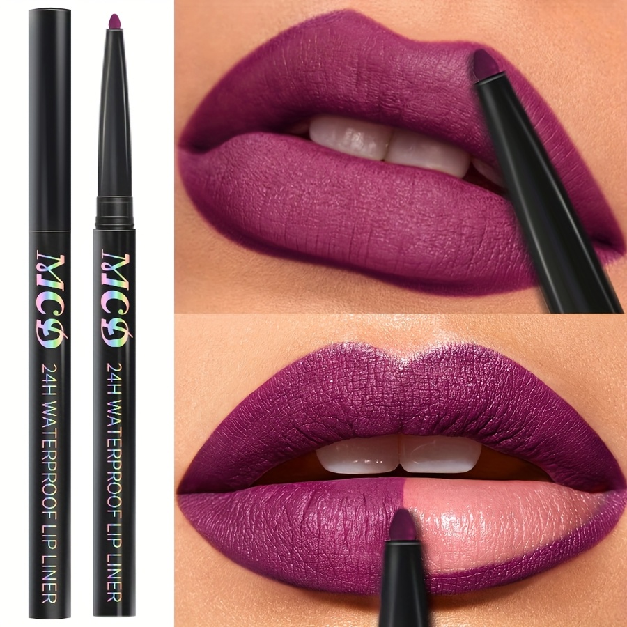 Purple Matte Lip Liner, Lasting , Not Sticky, Not Greasy, Not Drying, High, , Suitable For Beginners