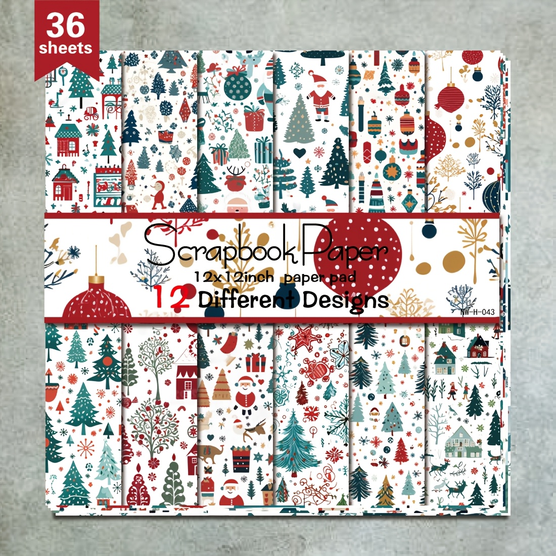 

36 Christmas , , Diy Assorted And , Decorative Wrapping Album Kit For Holiday Crafts