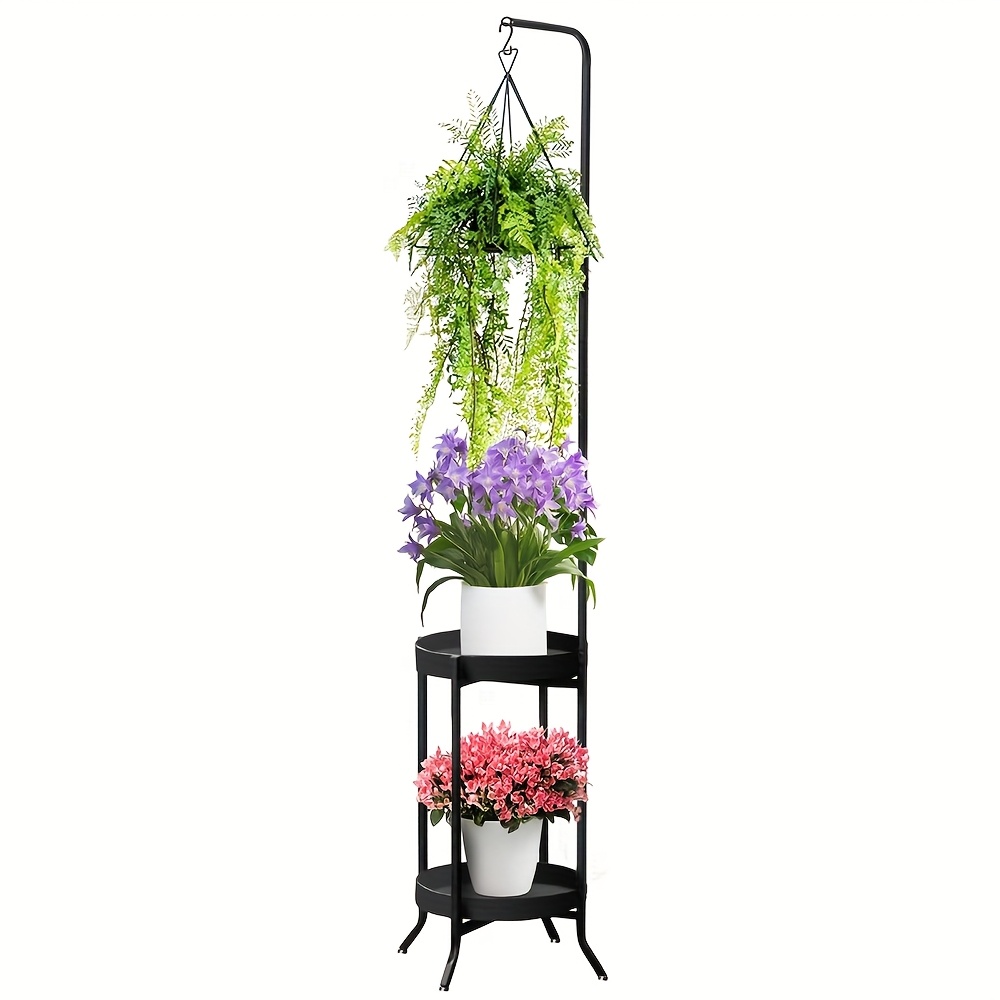 TEMU Storage Rack Indoor Outdoor 2/3 Tier Tall Hanging Plant Rack Metal Ladder Rack Space Suitable For Living Room Balcony Kitchen Bedroom