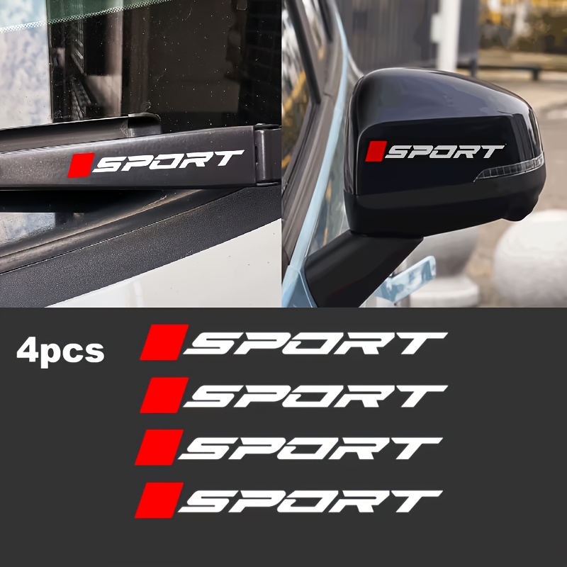 TEMU 4pcs Car Stickers: Windshield Wiper Stickers, Door Handle Stickers, Rearview Mirror Stickers, Scratch-proof Stickers, Helmet Stickers, Bicycle