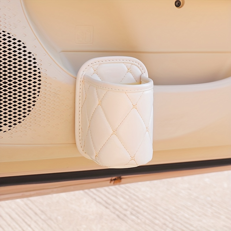 1pc pu leather car cup holder multifunctional car door hanging storage bag put umbrellas and throw out the trash     fits most cars Product details 8