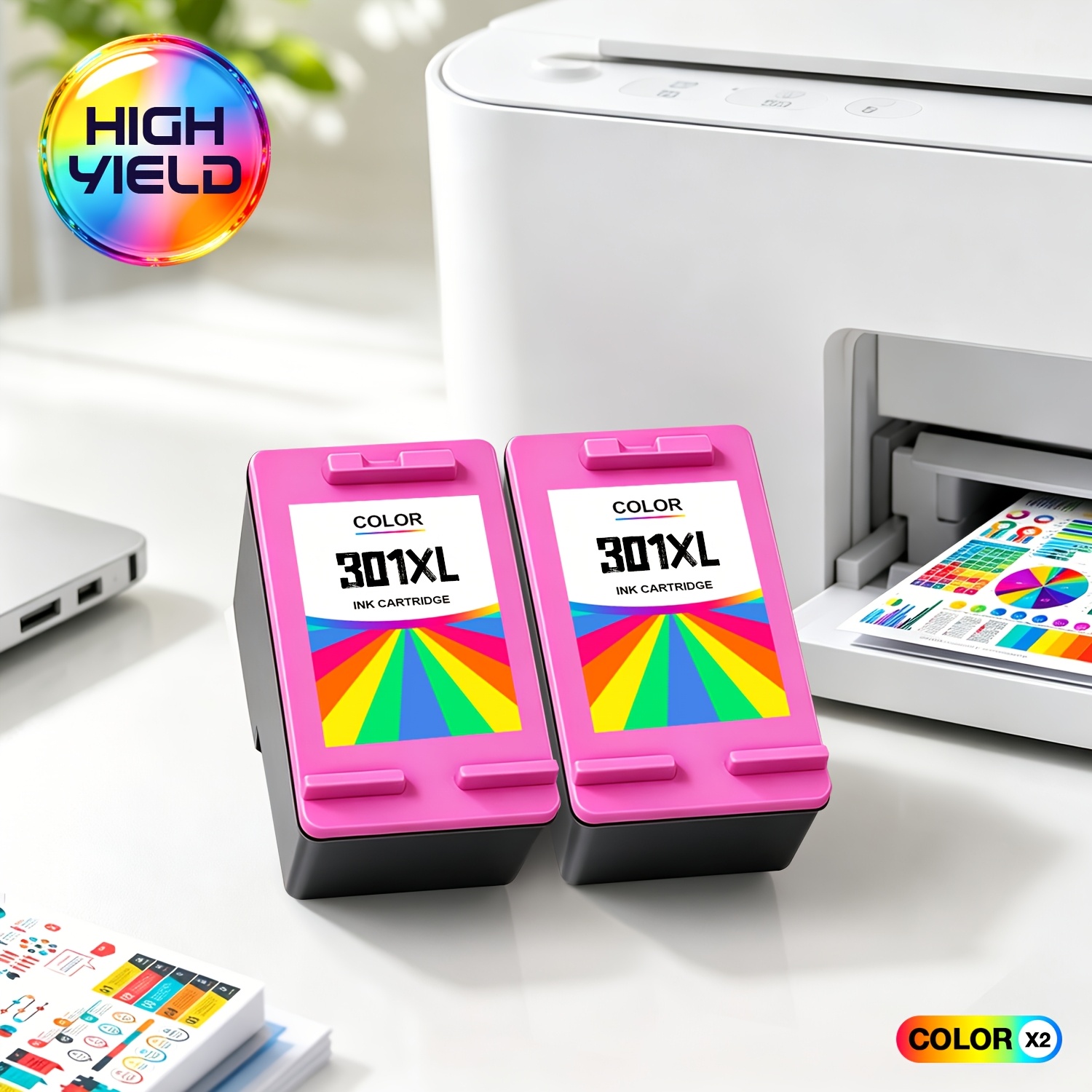 Image of 301xl Printer Ink Cartridges For 301 Replacement For Suit For 4500 5530 4504 5534 1510 2540 2544 2549 4630 4632 4636 4639 Printer With