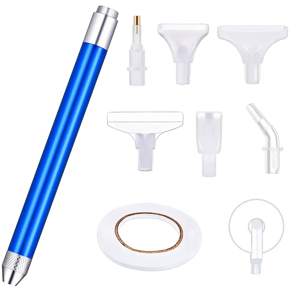 E-shop Verbessertes Diamant Malerei Punktbohrer Werkzeug Set - . Stift und 6 Stk. Ersatzspitzen, . Doppelseitiges Klebeband und . Kontaktwalzen-Spitze