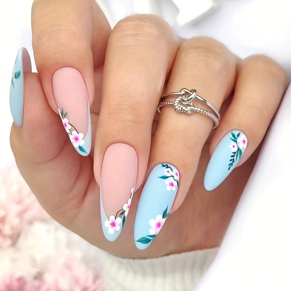 24pcs Adult Wearable Nails Finished Products New Cute Small Fresh Flower Pattern Detachable Nail Art, Suitable For Women And