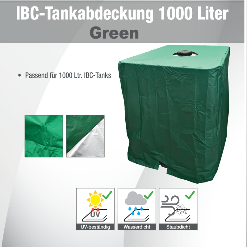 

Couverture de réservoir IBC étanche verte 1000L, accessoire de réservoir d'eau extérieur aux UV, ajustement parfait pour les IBC, protection essentielle pour le stockage