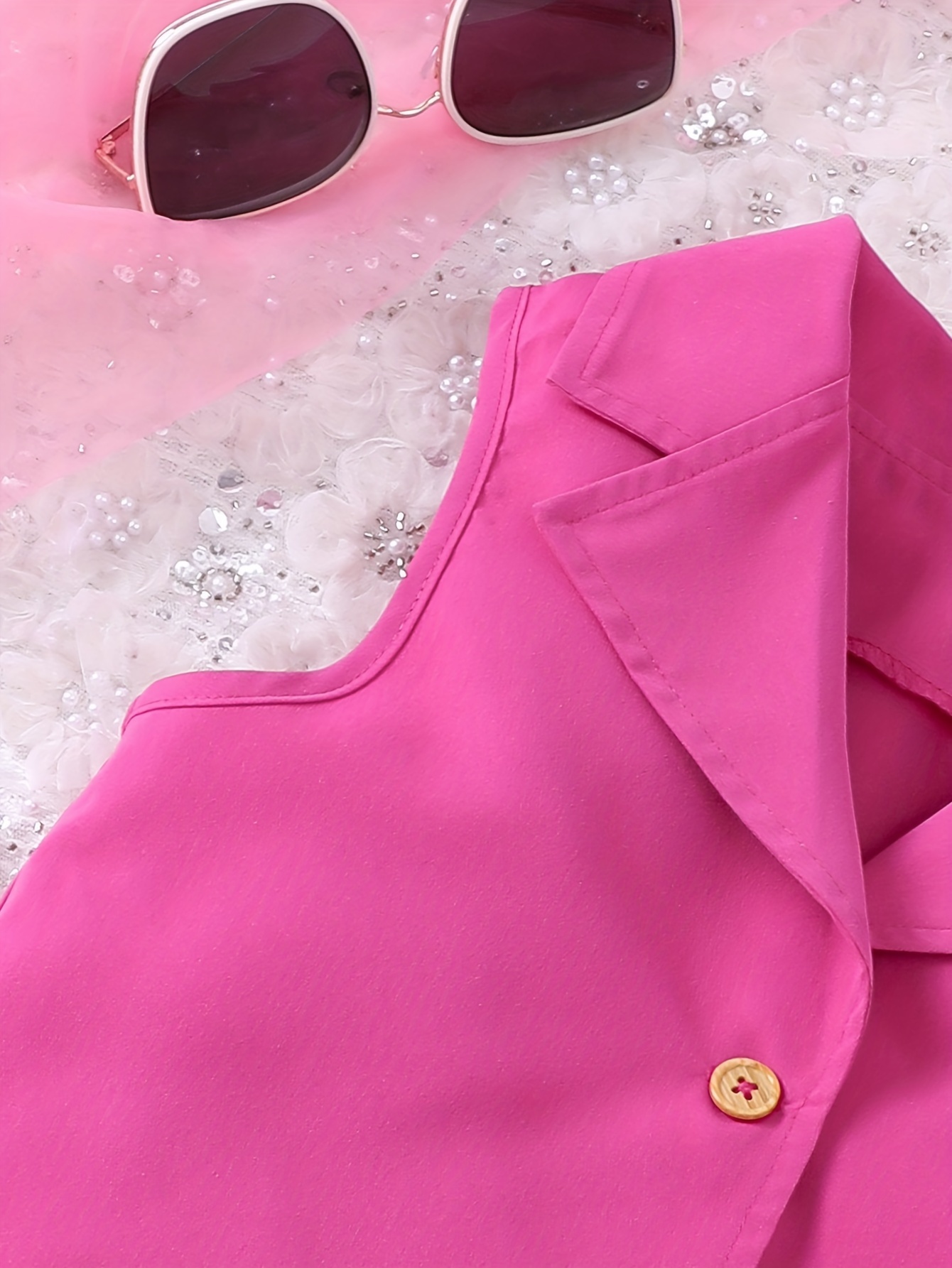 conjunto verano moda chaleco rosa falda plisada Temu Spain