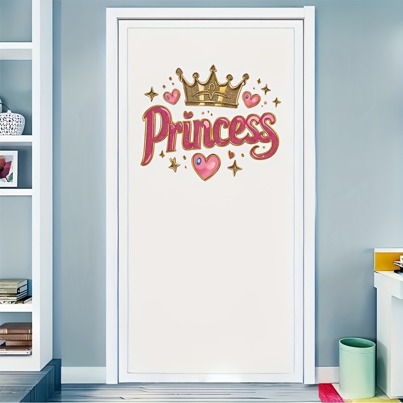 1pc Princess Wall Stickers Compatible For Room - Self-adhesive Removable Waterproof Pvc Decals With Letters & Princess-themed Decor, Semi- For Walls, Doors, (no Residue)