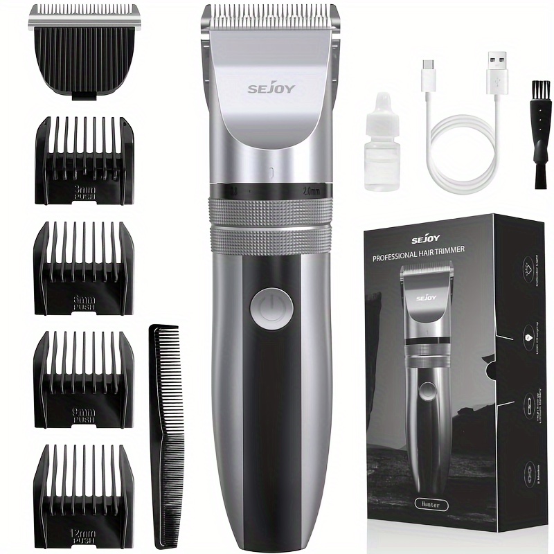 TEMU Sejoy Men's Cordless Hair Clipper, 0 Hair Clipper For Men And Women Haircut Set, Suitable For Home Rechargeable