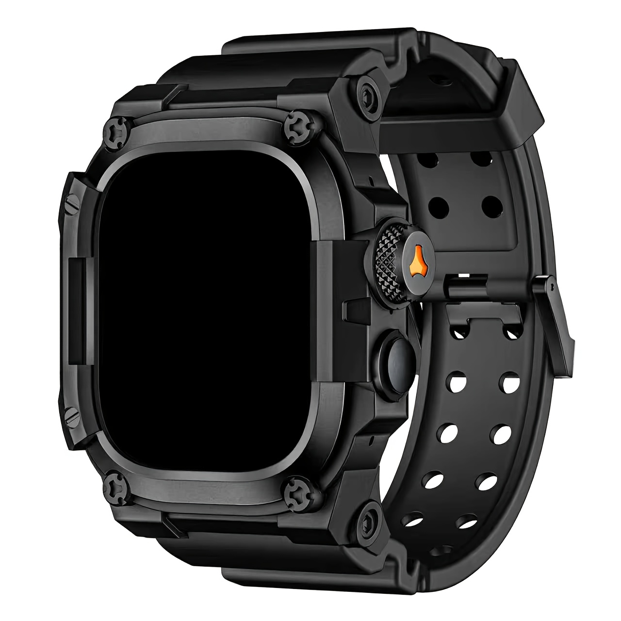 TEMU Étui robuste avec bracelet pour iWatch /2/1 (49 mm) - Bracelet de sport en TPU - Coque de en métal ( protecteur d'écran)