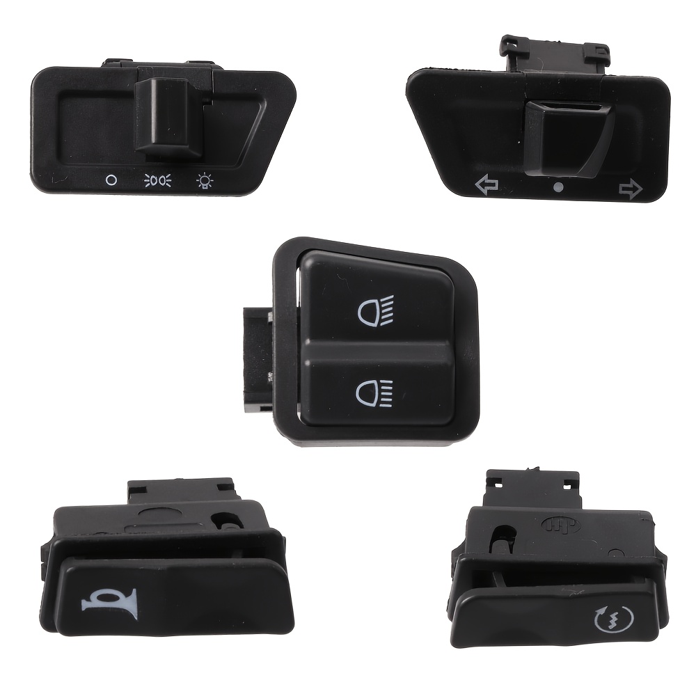 TEMU 5pcs Motorcycle Head Light Horn Dimmer Turn Starter Single Switch Button For Gy6 50cc 125cc 150cc Moped , Without Battery