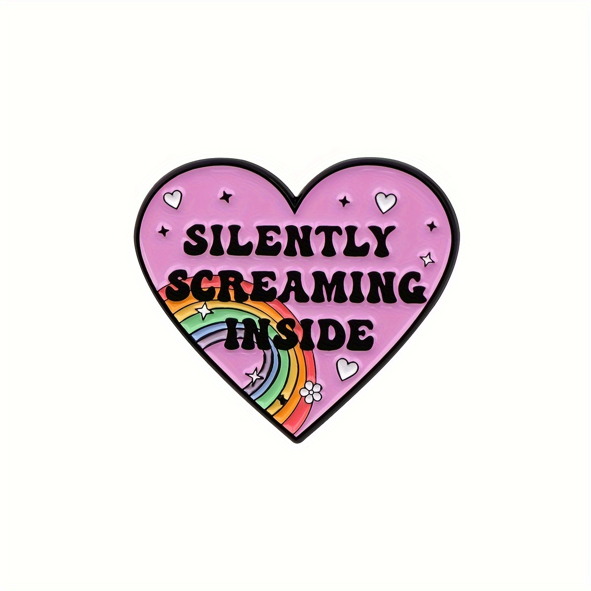 Enamel Pins Featuring A Silently Screaming Cartoon Design, Perfect For Backpacks, Briefcases, And As Badges Or Brooches For Clothing Additions. A Fashionable Gift Option, Sold Individually
