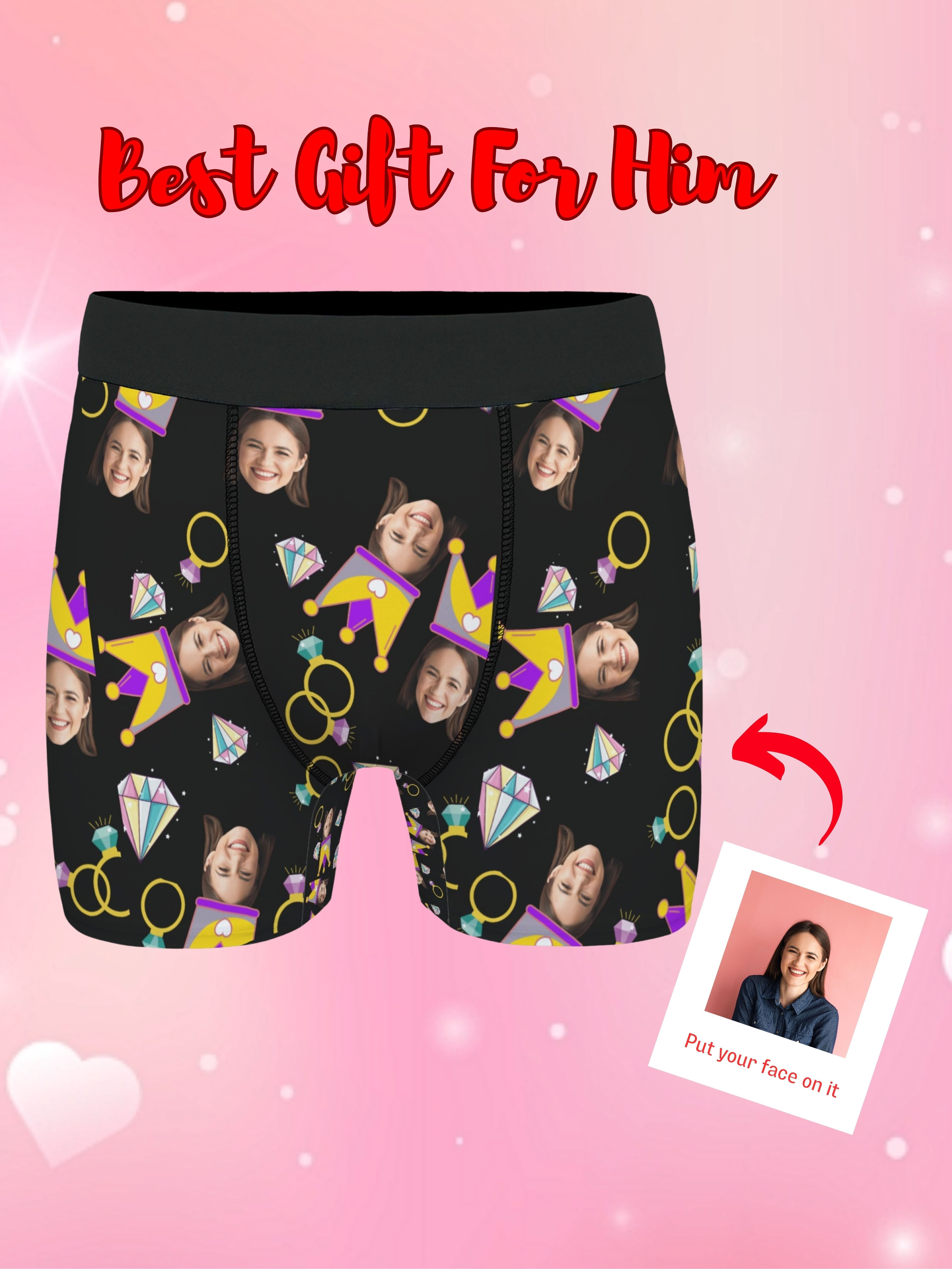 Personalized Pattern Hot Sale New Custom Face Men's Boxer - Temu Ireland