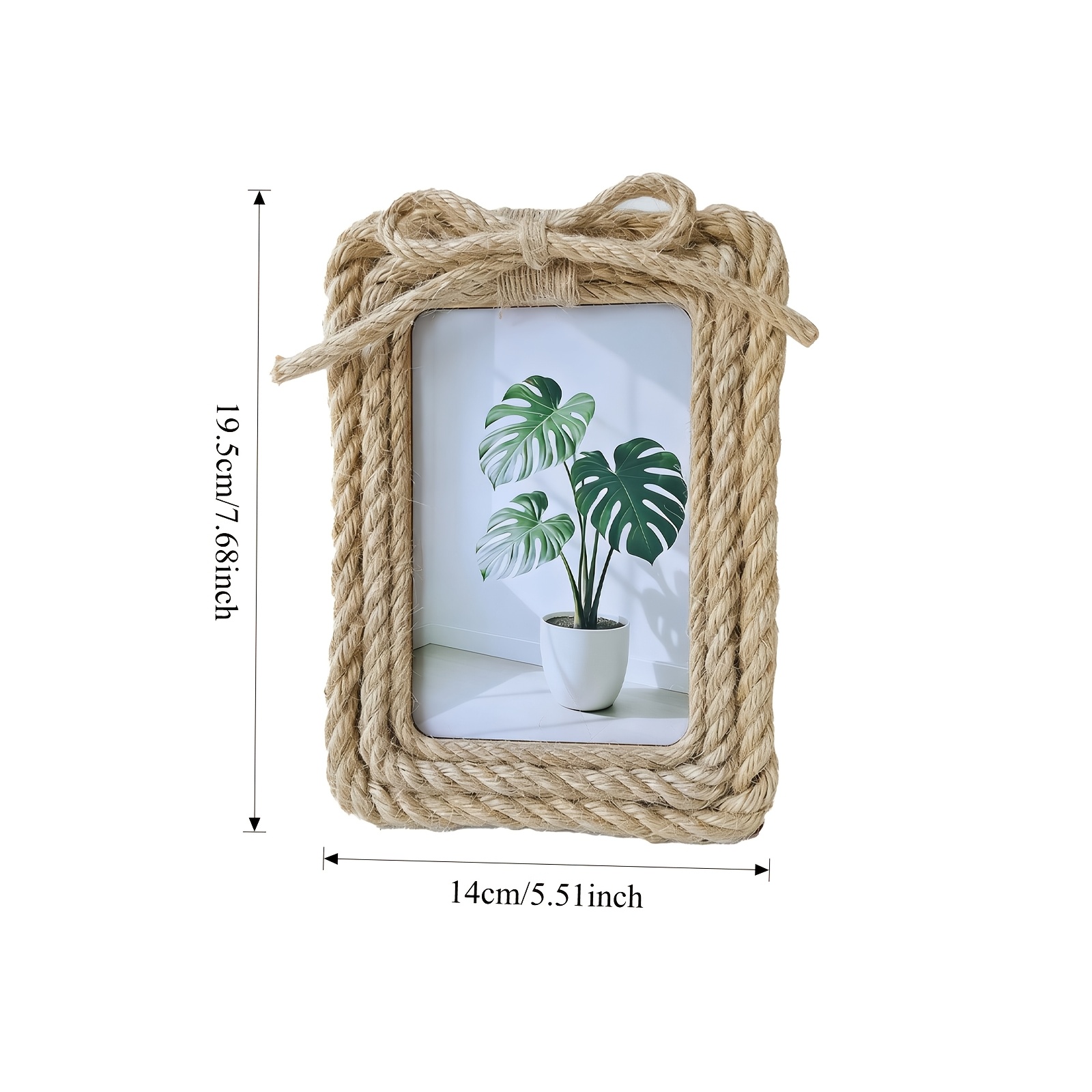 Image of 1pc Handmade Woven Decorative Commemorative Photo Frame, Suitable For Wall Decoration In Living Rooms And Bedrooms, Table Display And Wall Hanging,birthdays And Weddings, Decoration And Gifts